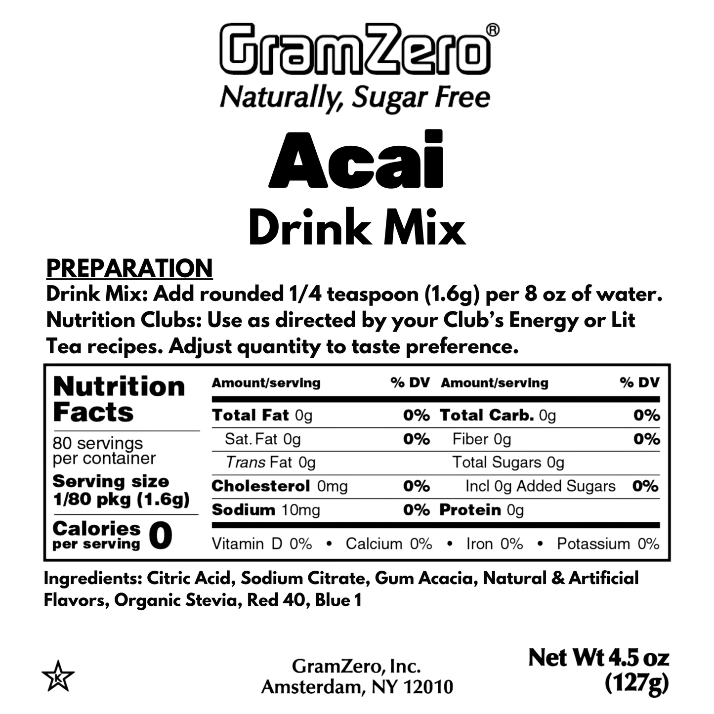 ACAI BERRY Sugar Free Beverage Mix 💜 Aspartame Free Drink Mixes To Flavor Loaded Teas 🥤 Water Flavoring Powder 💧