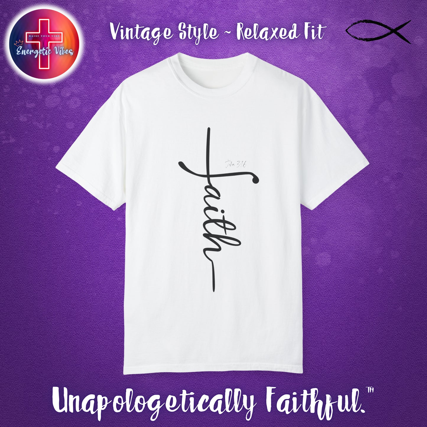 Faith ~ John 3:16 Unisex Christian T-Shirt | Vintage Style Relaxed Tee