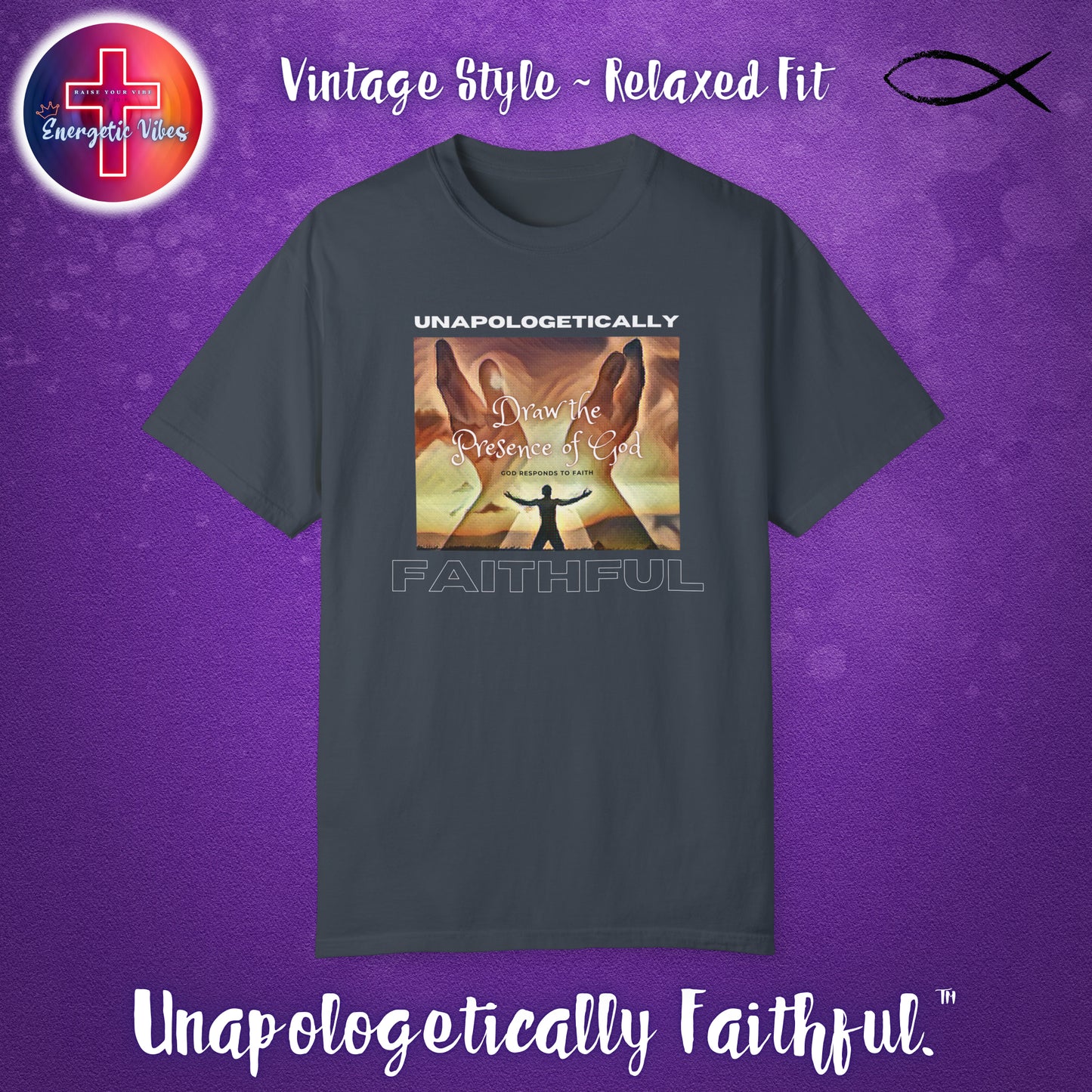 Draw the Presence of God ~ Golden Unisex Christian T-Shirt | Vintage Style Relaxed Tee