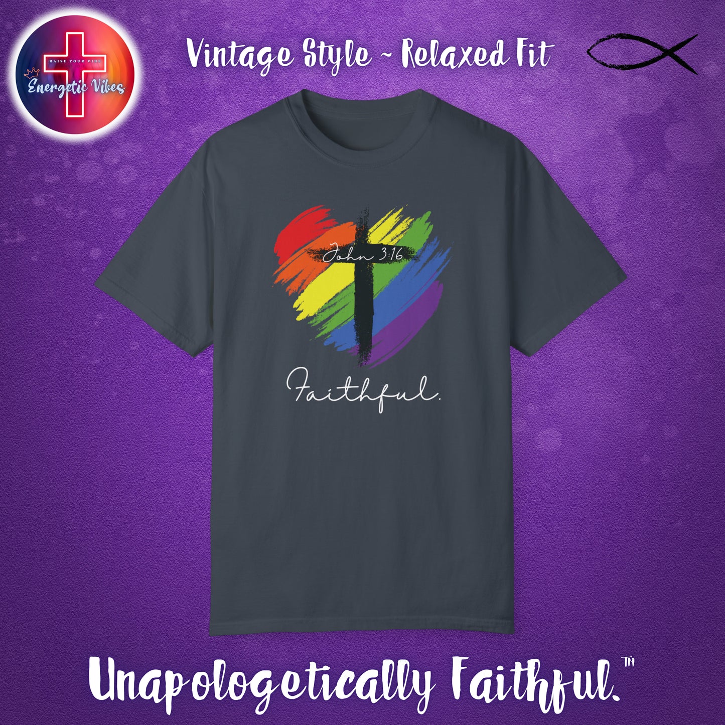 Faithful ~ John 3:16 Unisex Christian T-Shirt | Vintage Style Relaxed Tee