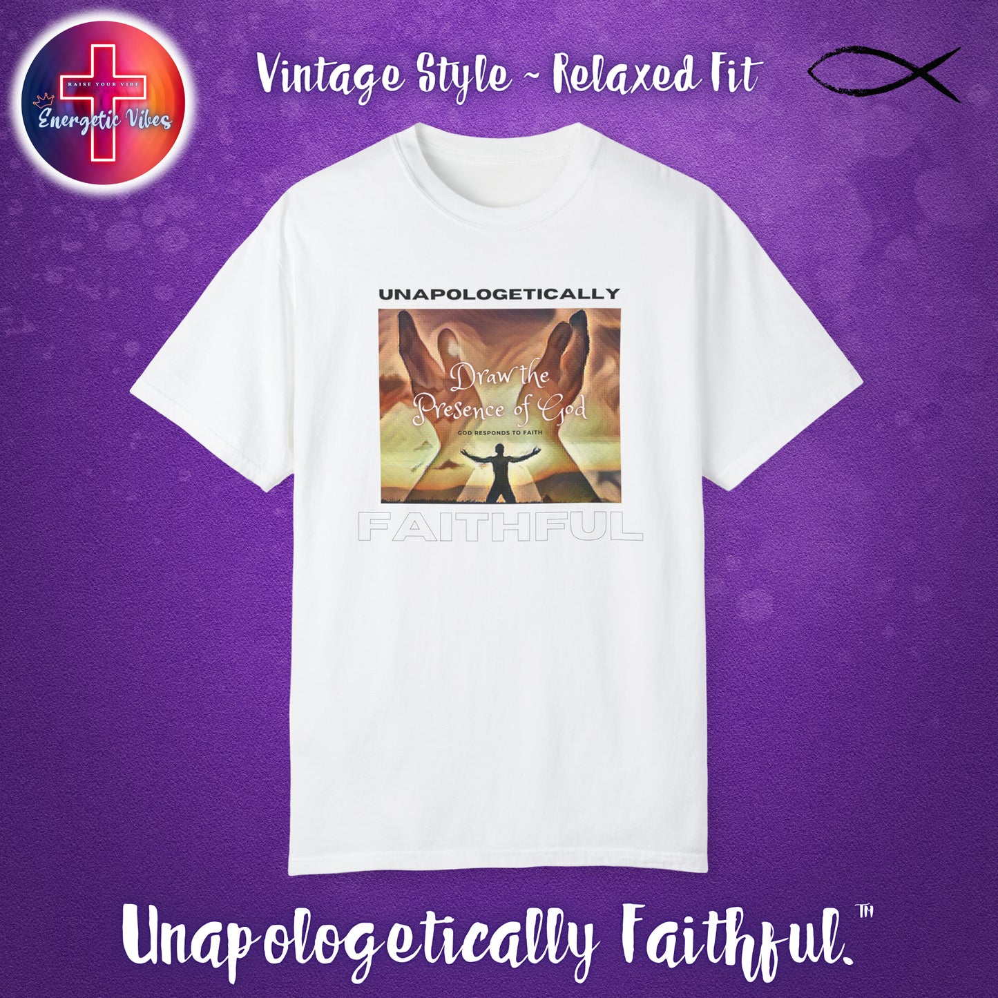 Draw the Presence of God ~ Golden Unisex Christian T-Shirt | Vintage Style Relaxed Tee
