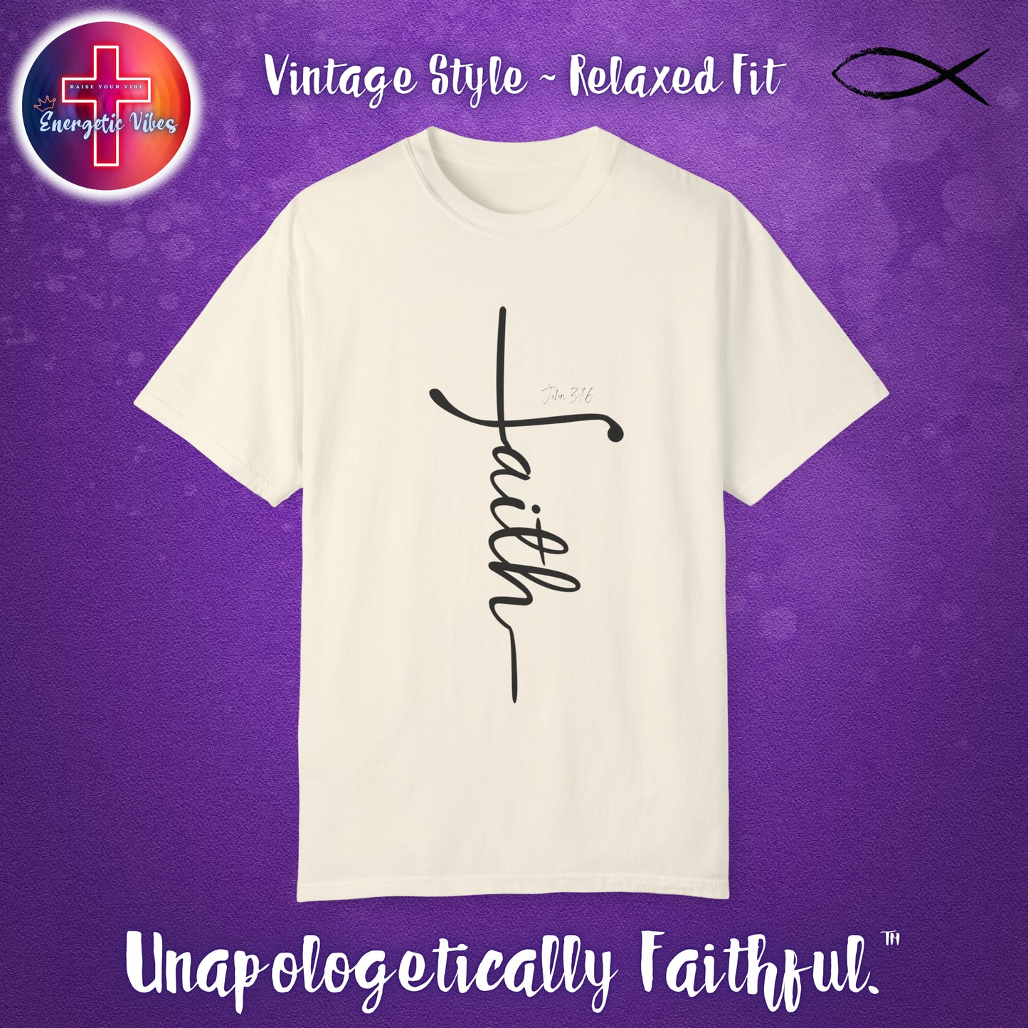 Faith ~ John 3:16 Unisex Christian T-Shirt | Vintage Style Relaxed Tee