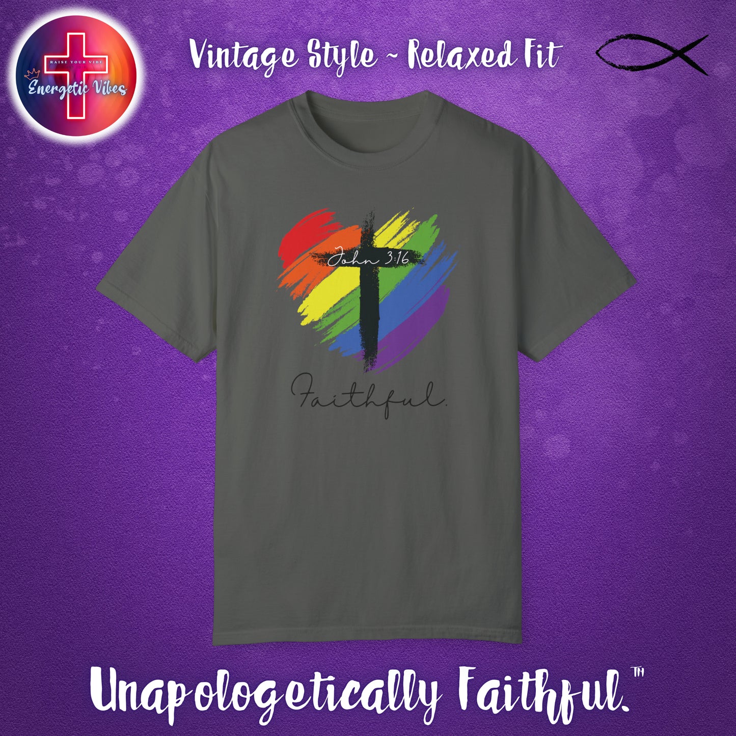 Faithful ~ John 3:16 Unisex Christian T-Shirt | Vintage Style Relaxed Tee