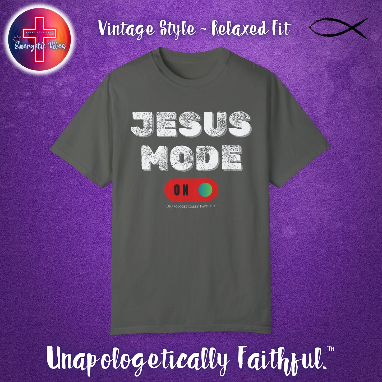 Jesus Mode ON Unisex Christian T-Shirt | Vintage Style Relaxed Tee
