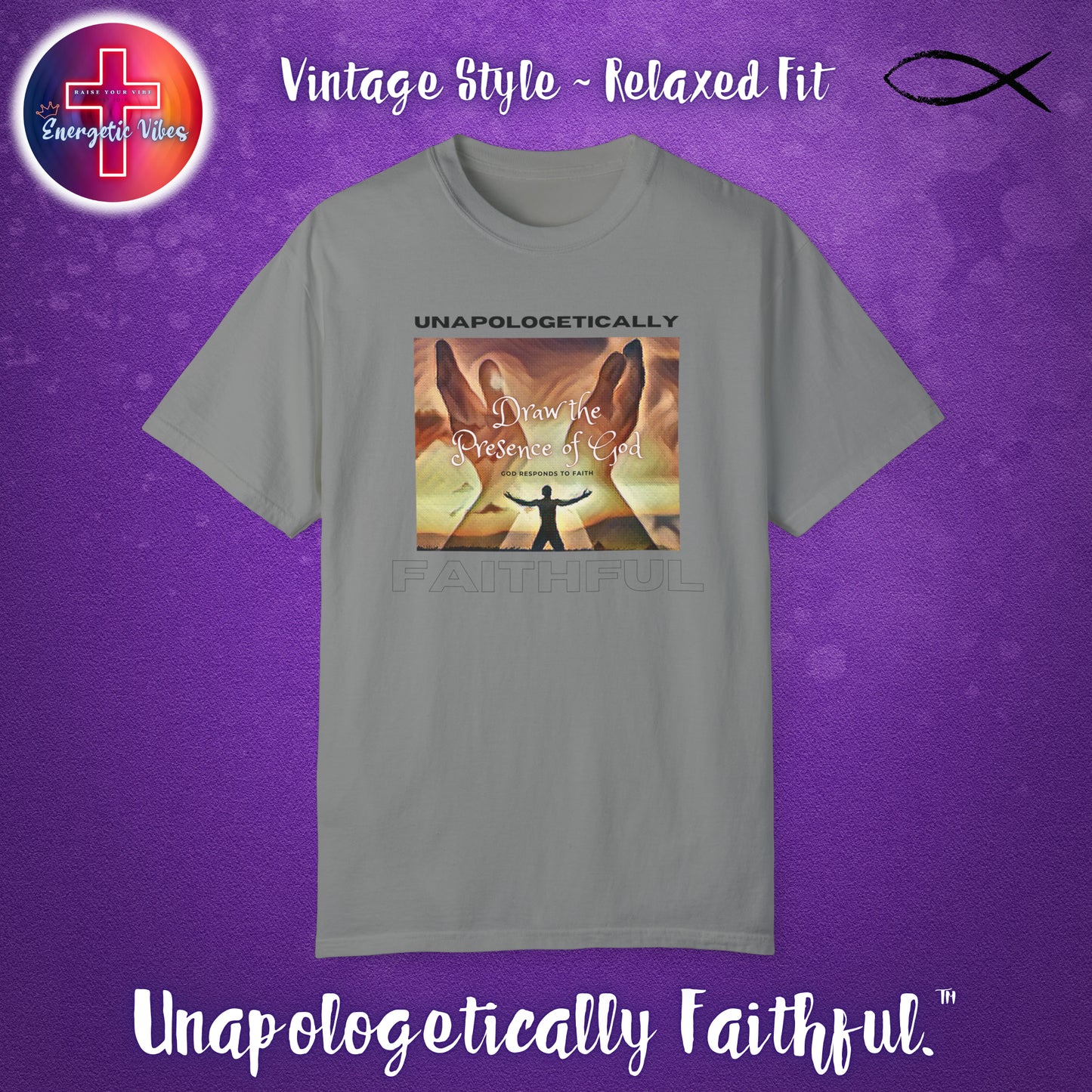 Draw the Presence of God ~ Golden Unisex Christian T-Shirt | Vintage Style Relaxed Tee