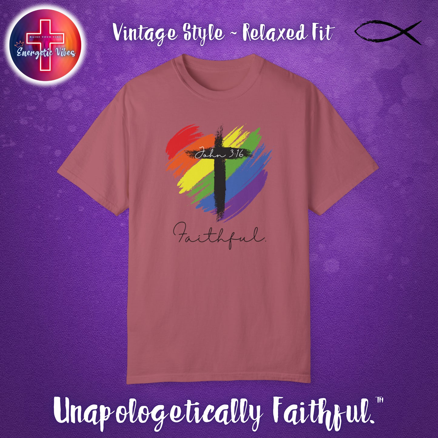 Faithful ~ John 3:16 Unisex Christian T-Shirt | Vintage Style Relaxed Tee