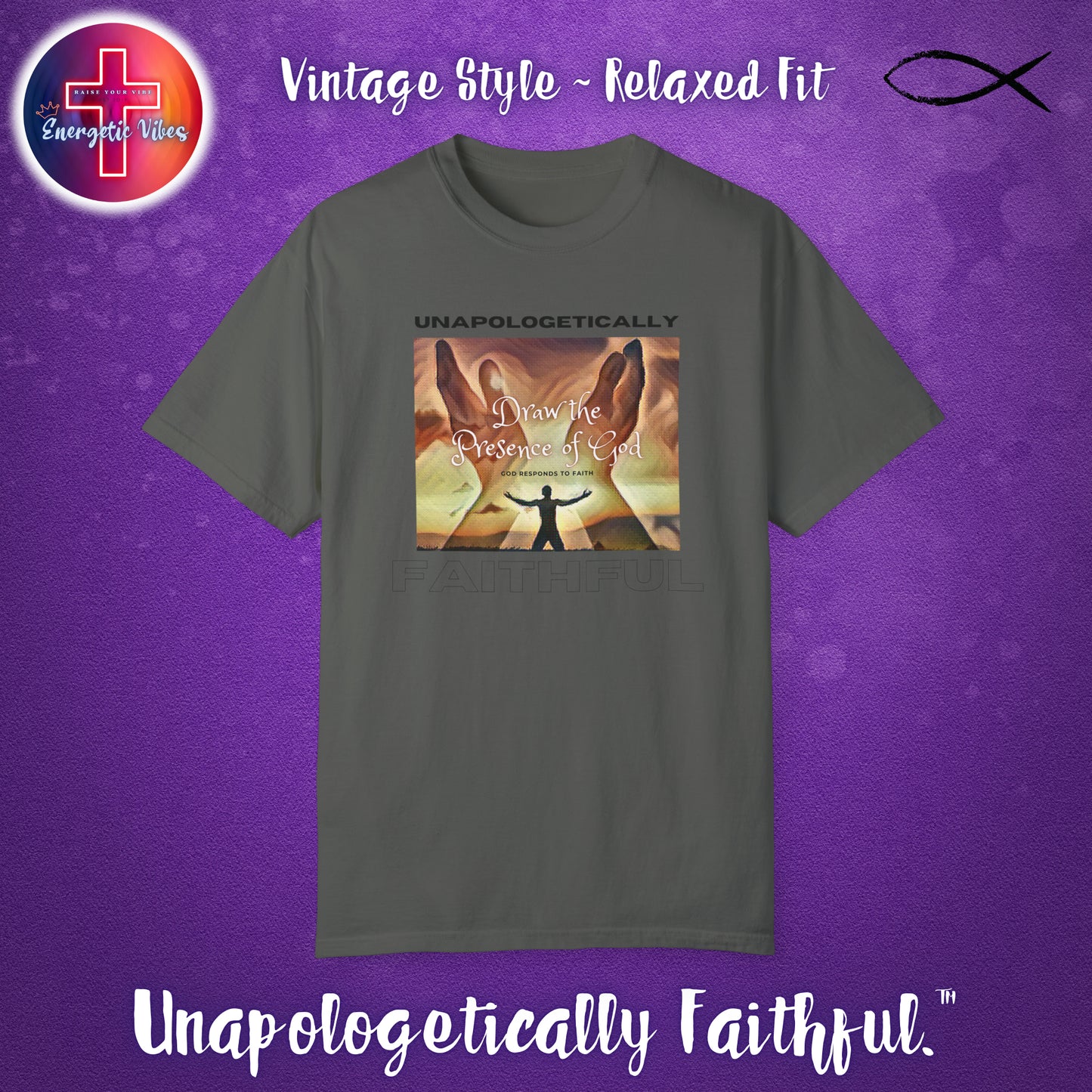 Draw the Presence of God ~ Golden Unisex Christian T-Shirt | Vintage Style Relaxed Tee