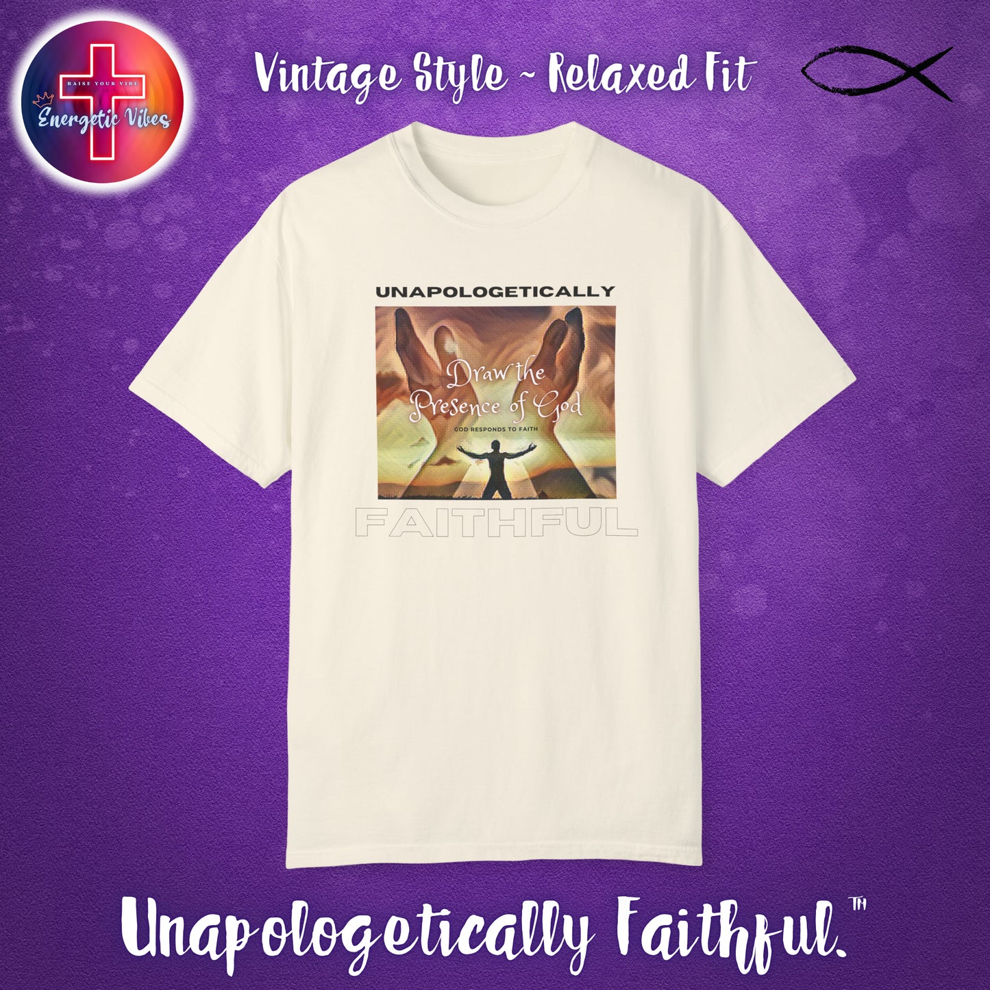Draw the Presence of God ~ Golden Unisex Christian T-Shirt | Vintage Style Relaxed Tee