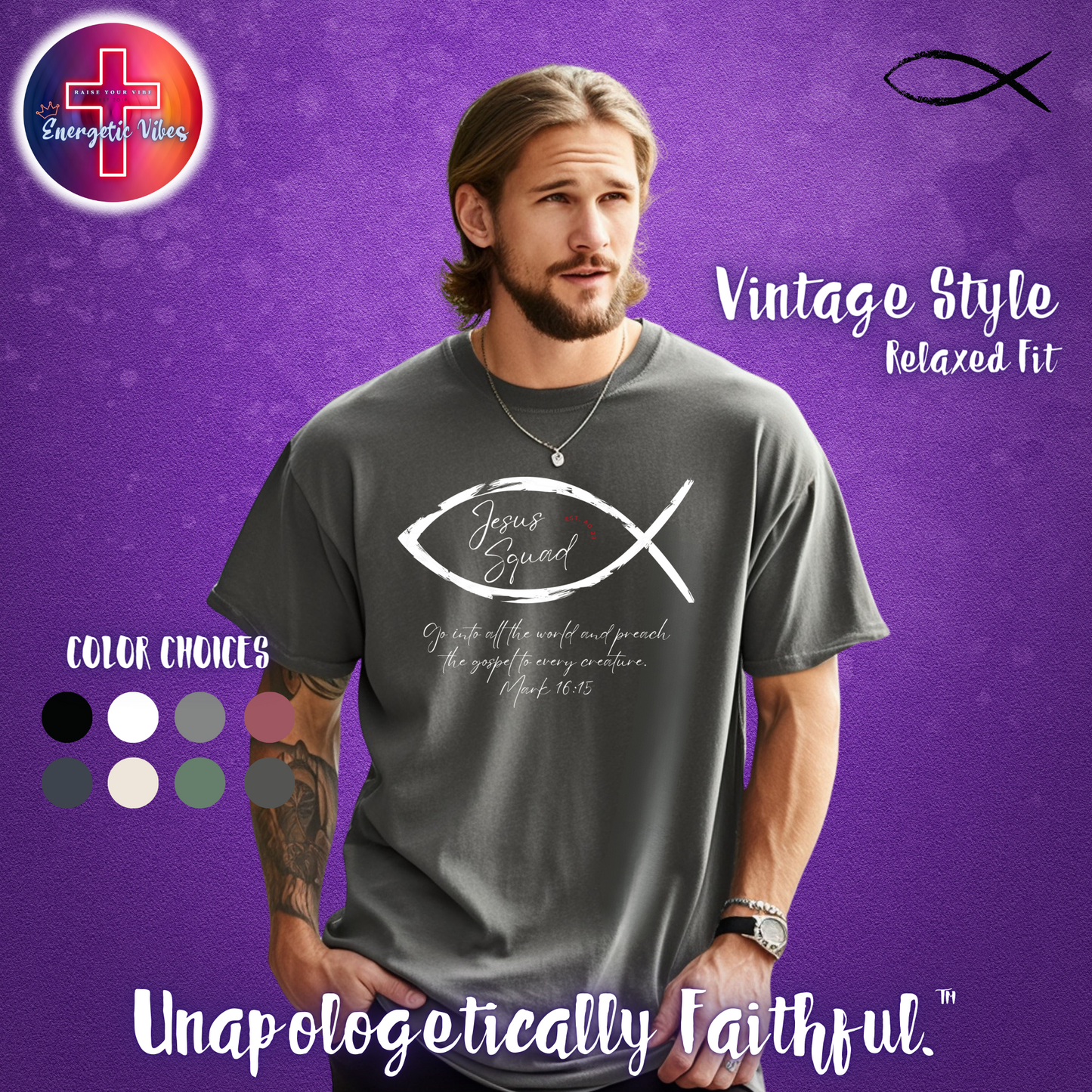 Jesus Squad Unisex Christian T-Shirt | Vintage Style Relaxed Tee