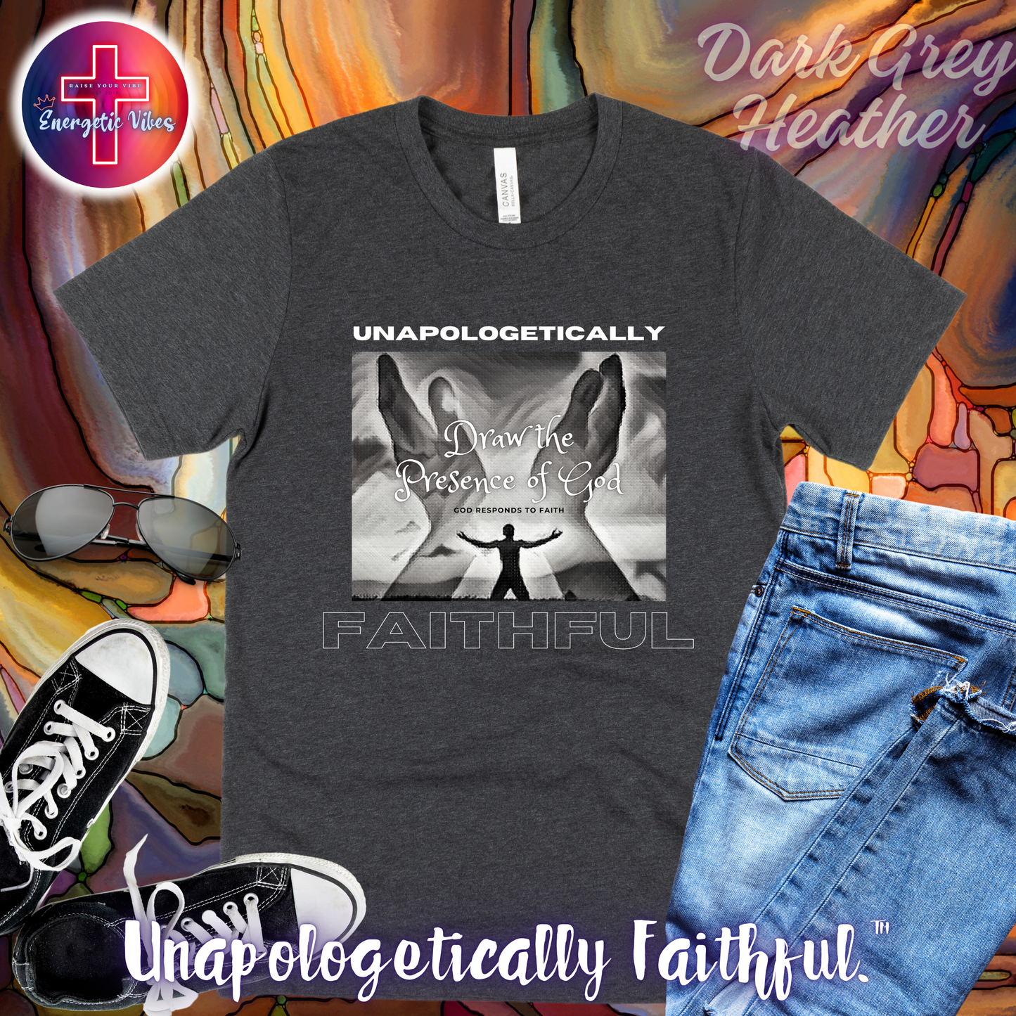 Draw the Presence of God ~ Monochrome Unisex Christian Graphic T-Shirt | Classic Style Modern Tee