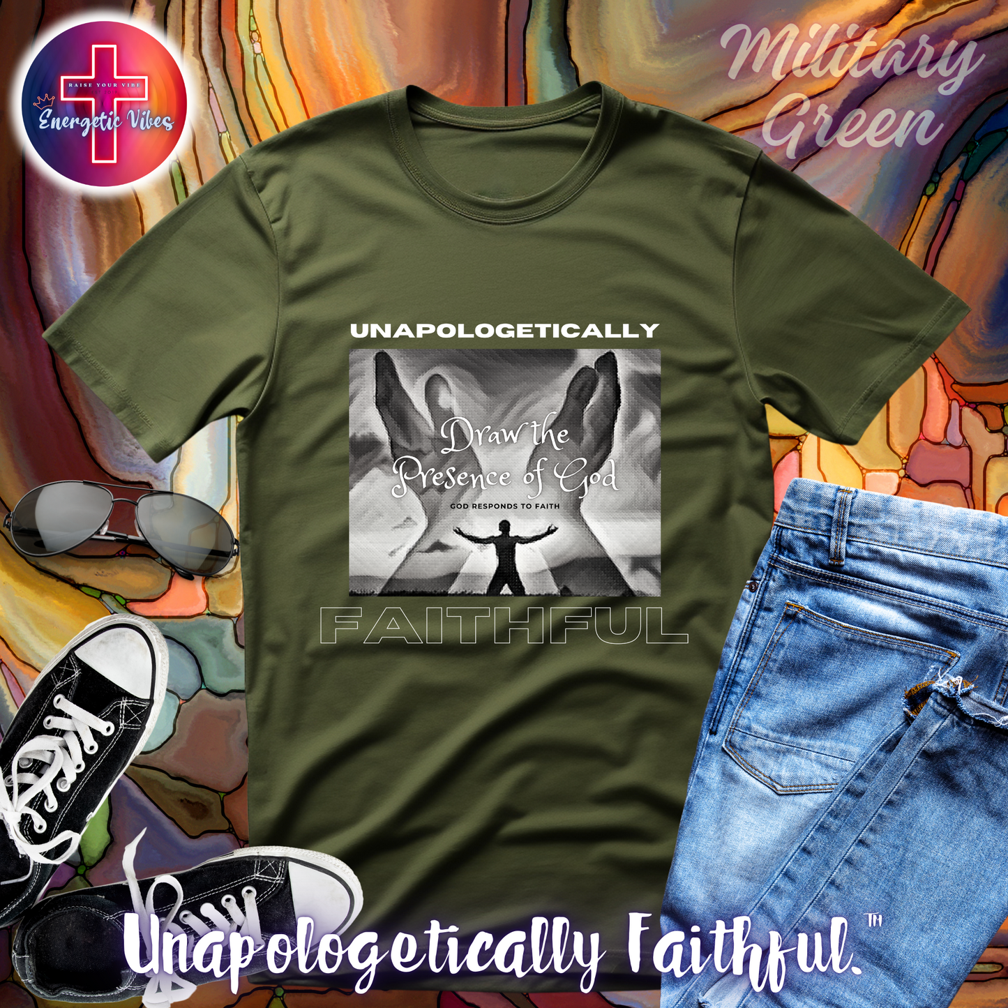 Draw the Presence of God ~ Monochrome Unisex Christian Graphic T-Shirt | Classic Style Modern Tee