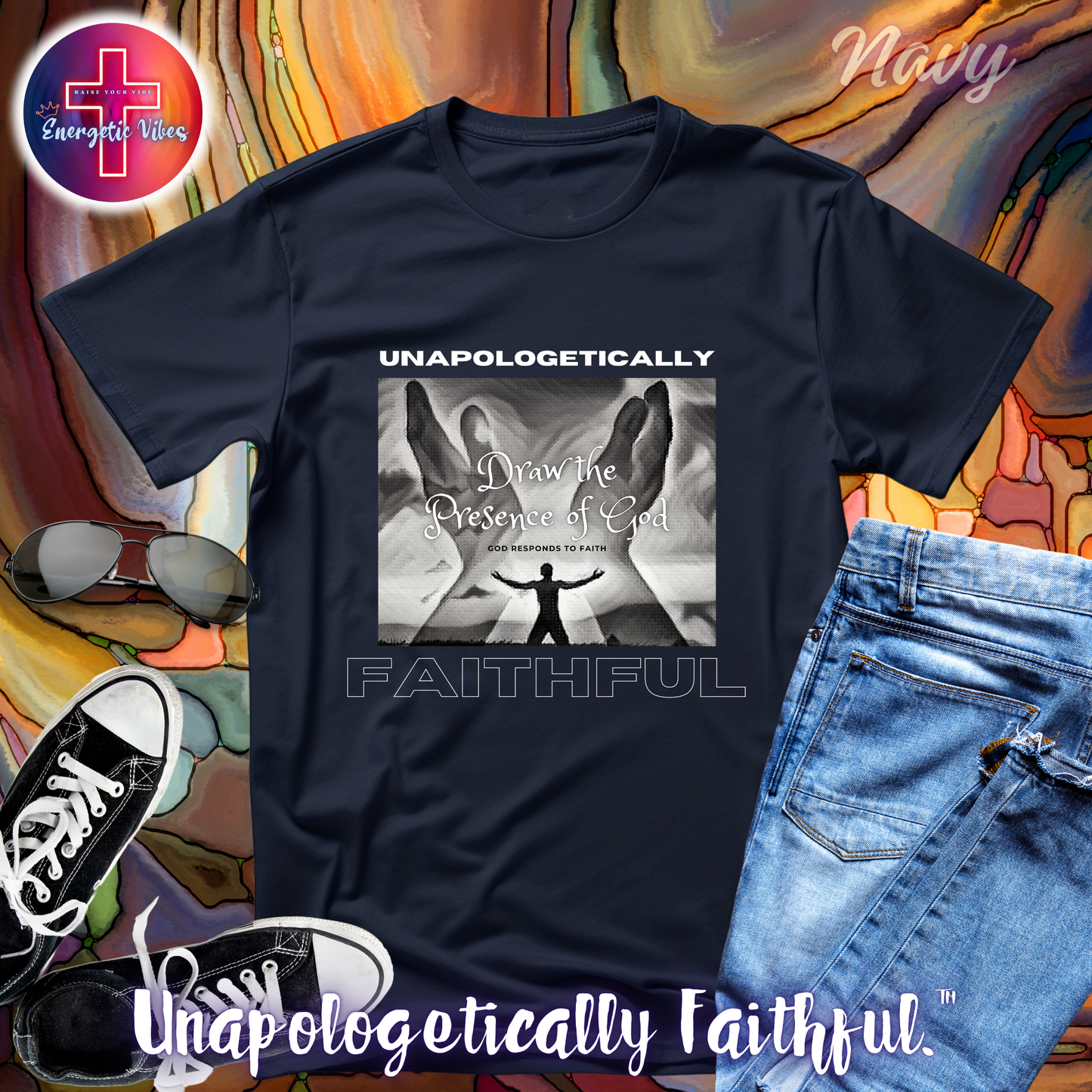 Draw the Presence of God ~ Monochrome Unisex Christian Graphic T-Shirt | Classic Style Modern Tee