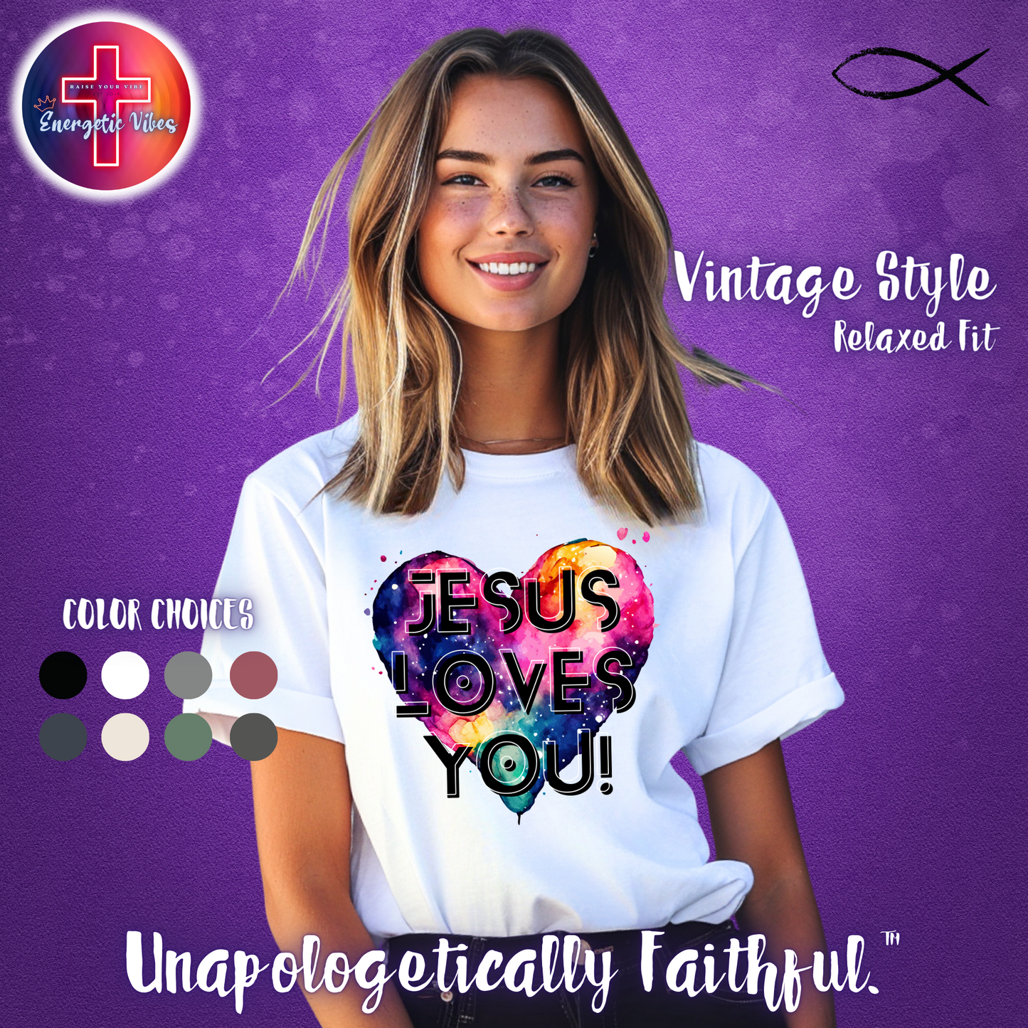 Jesus Loves You! Unisex Christian T-Shirt | Vintage Style Relaxed Tee