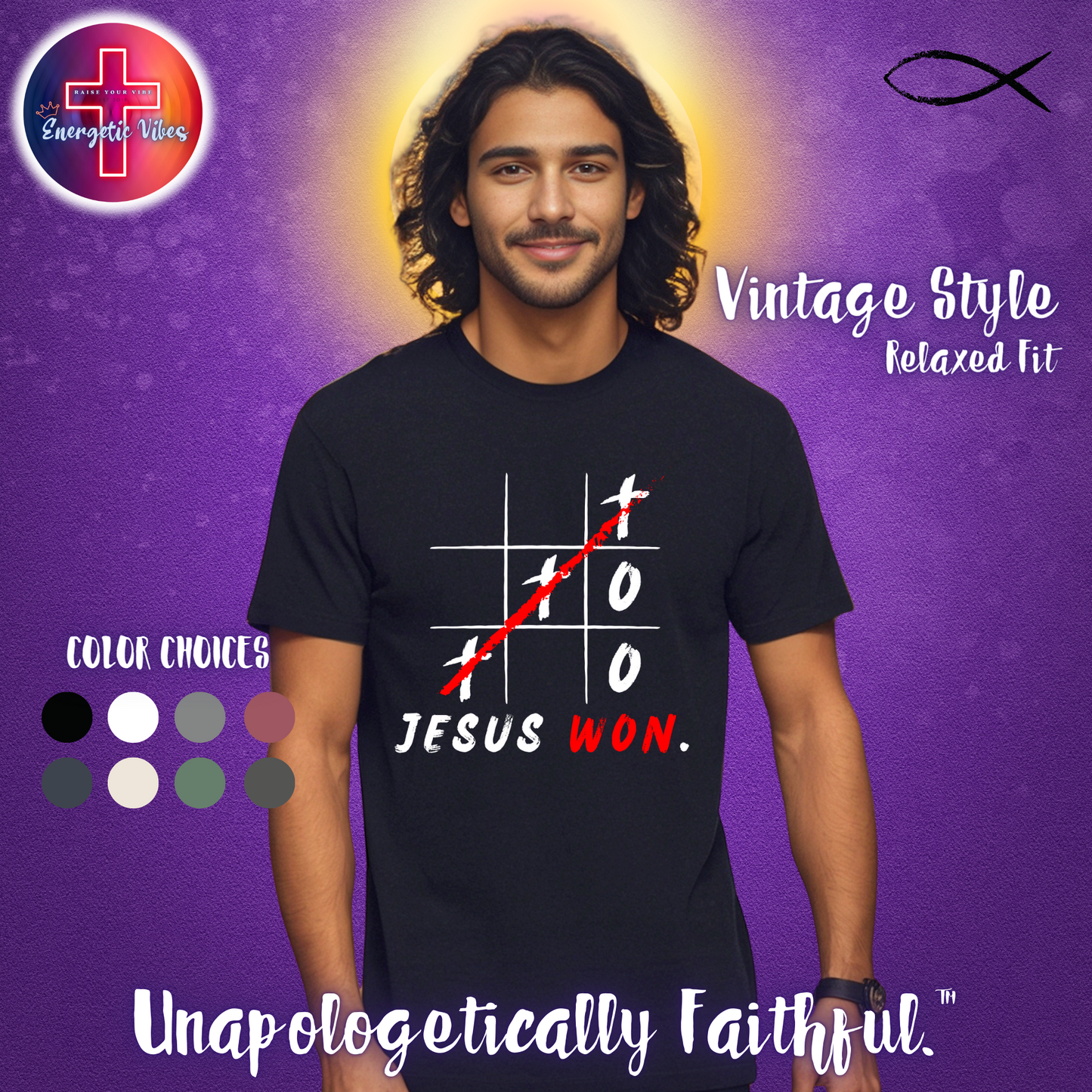 Jesus Won XO Unisex Christian T-Shirt | Vintage Style Relaxed Tee