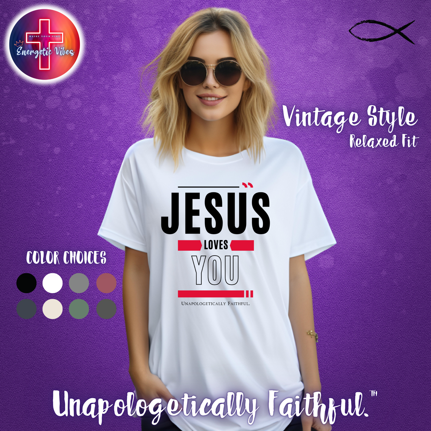 Jesus Loves YOU Unisex Christian T-Shirt | Vintage Style Relaxed Tee