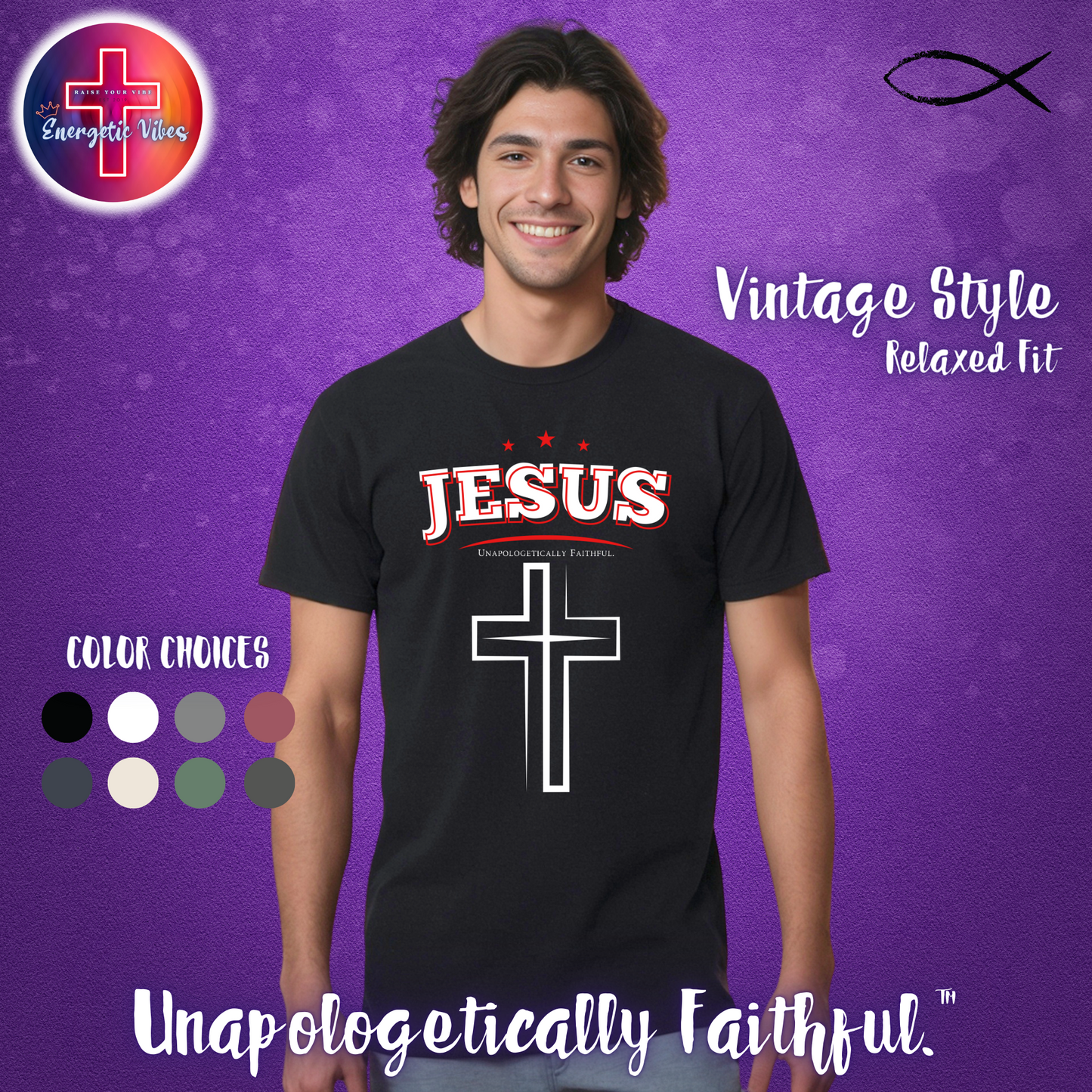 Jesus Stars Unisex Christian T-Shirt | Vintage Style Relaxed Tee