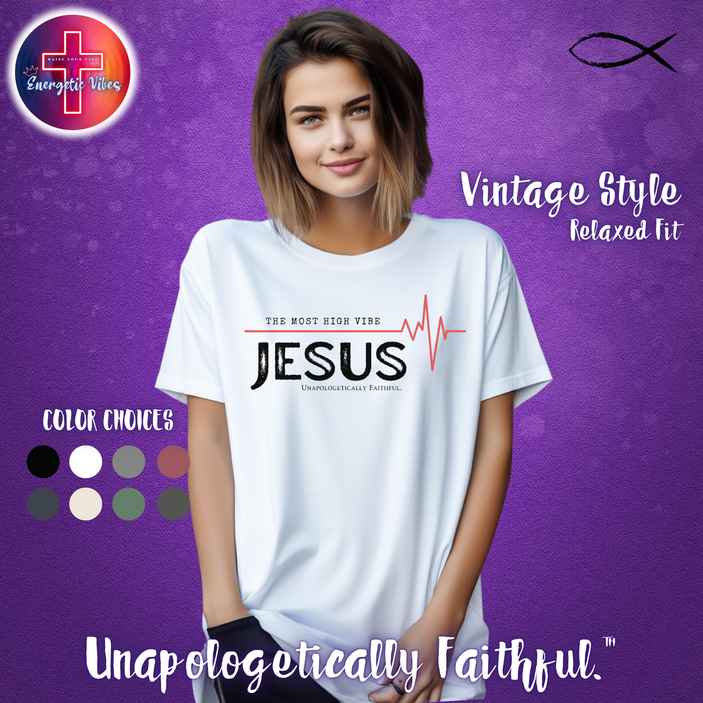Jesus The Most High Vibe Unisex Christian T-Shirt | Vintage Style Relaxed Tee