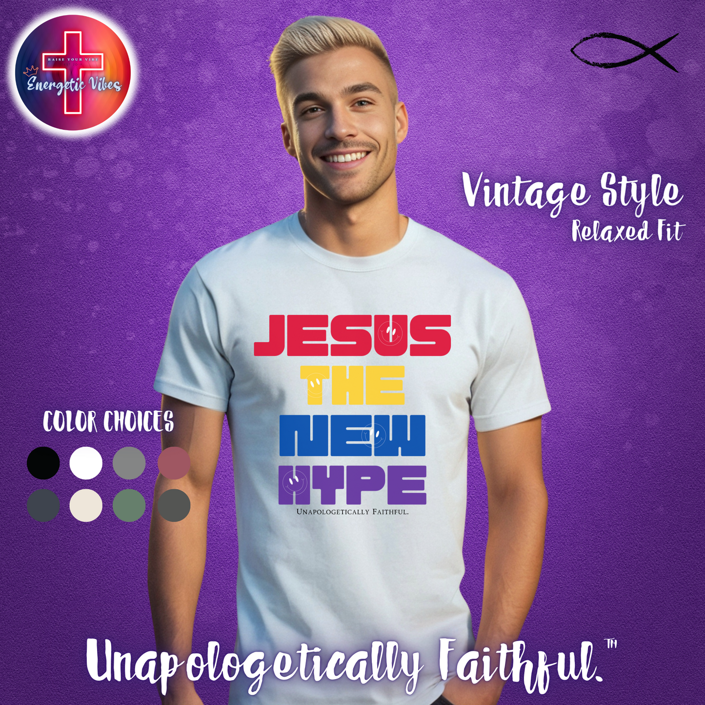 Jesus ~ The New Hype Unisex Christian T-Shirt | Vintage Style Relaxed Tee