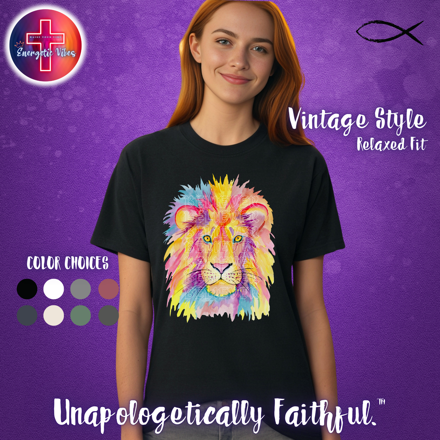 Judah Lion, Believer Unisex Christian T-Shirt | Vintage Style Relaxed Tee