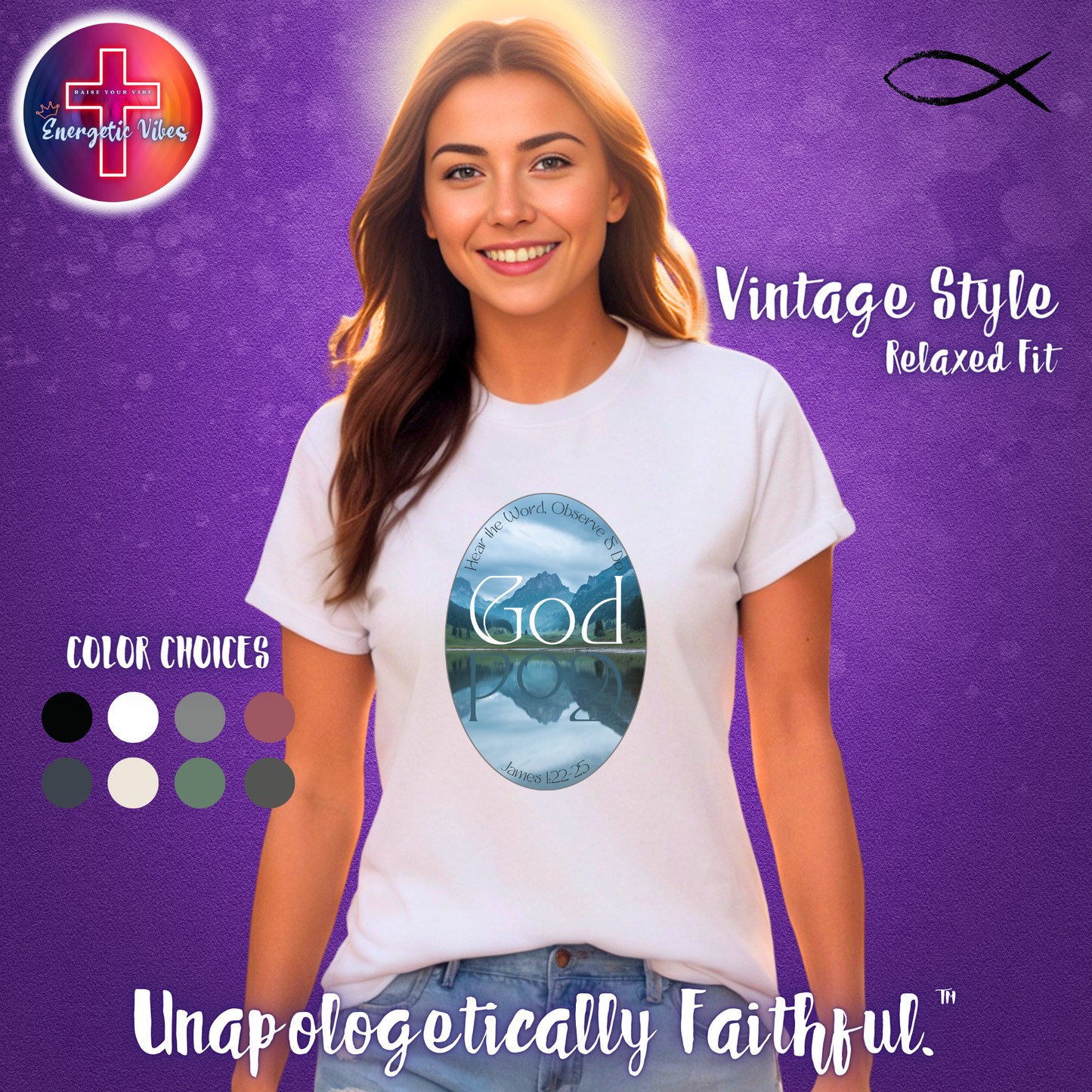 Mirror God Unisex Christian T-Shirt | Vintage Style Relaxed Tee