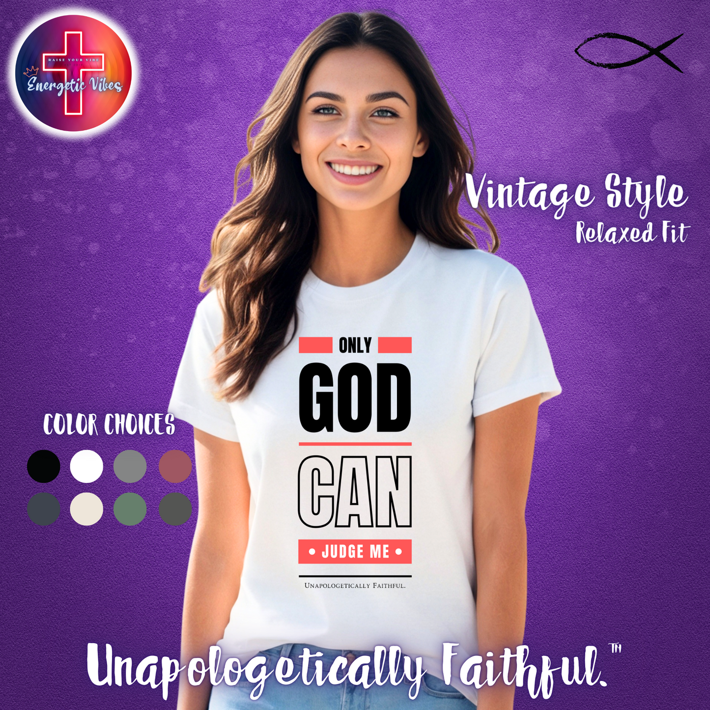 Only God Can Judge Me Unisex Christian T-Shirt | Vintage Style Relaxed Tee
