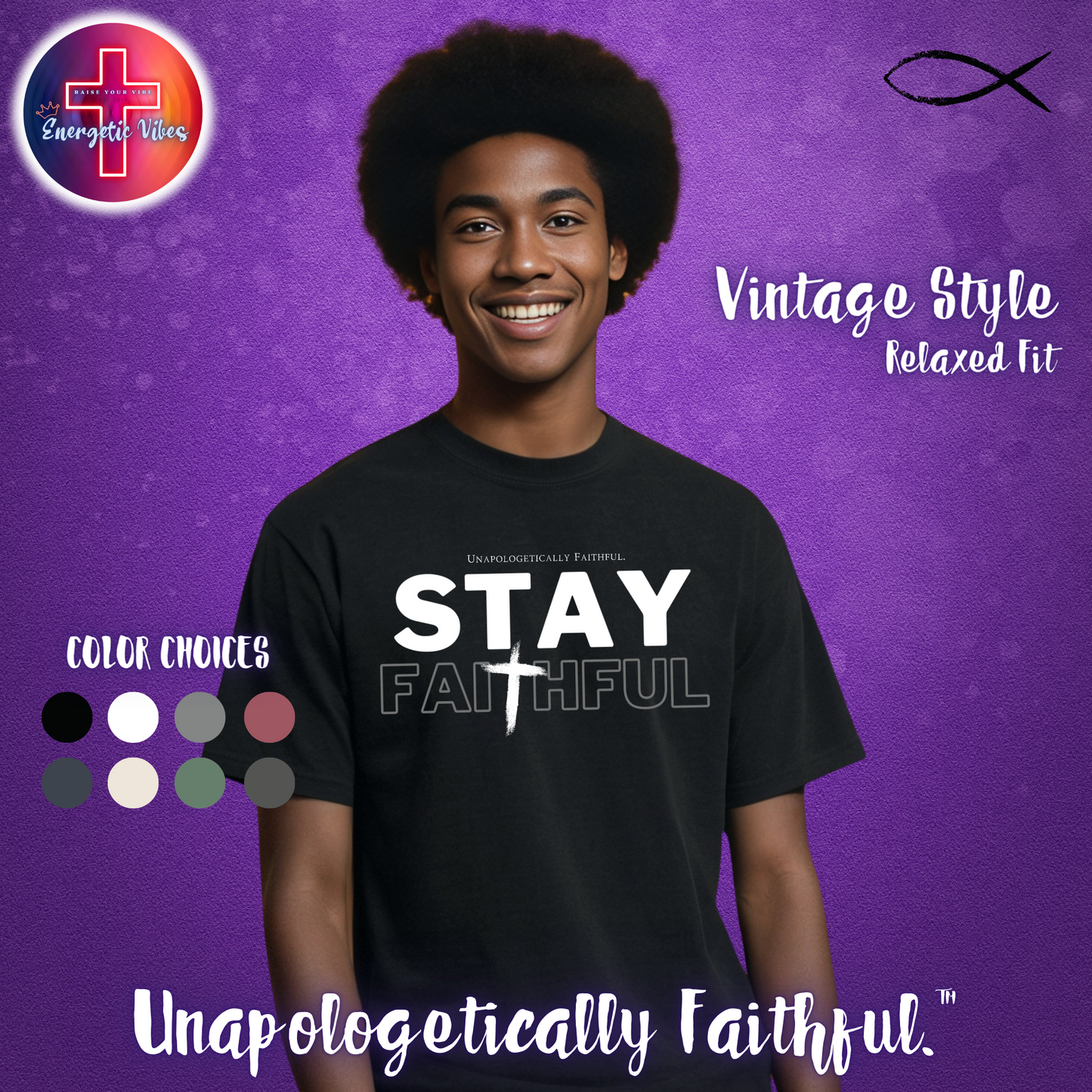 Stay Faithful Unisex Christian T-Shirt | Vintage Style Relaxed Tee