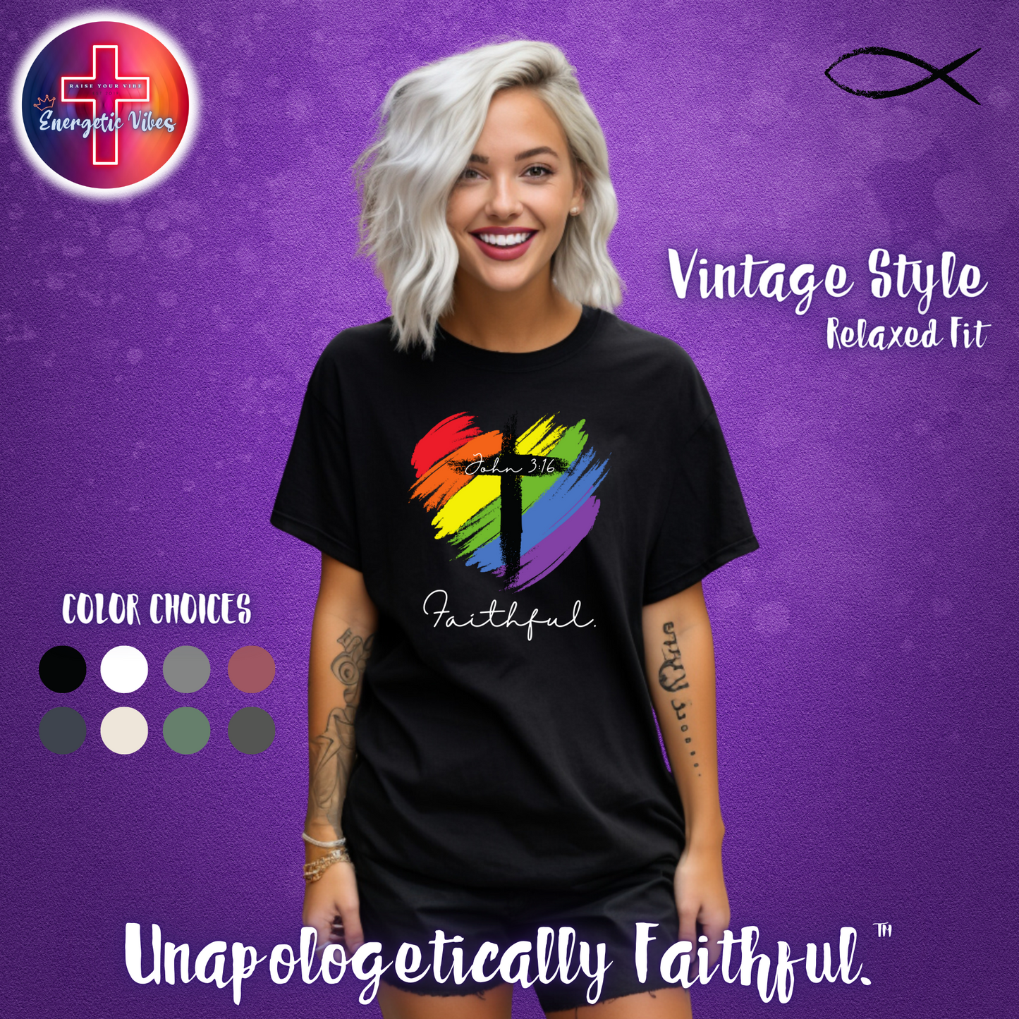 Faithful ~ John 3:16 Unisex Christian T-Shirt | Vintage Style Relaxed Tee