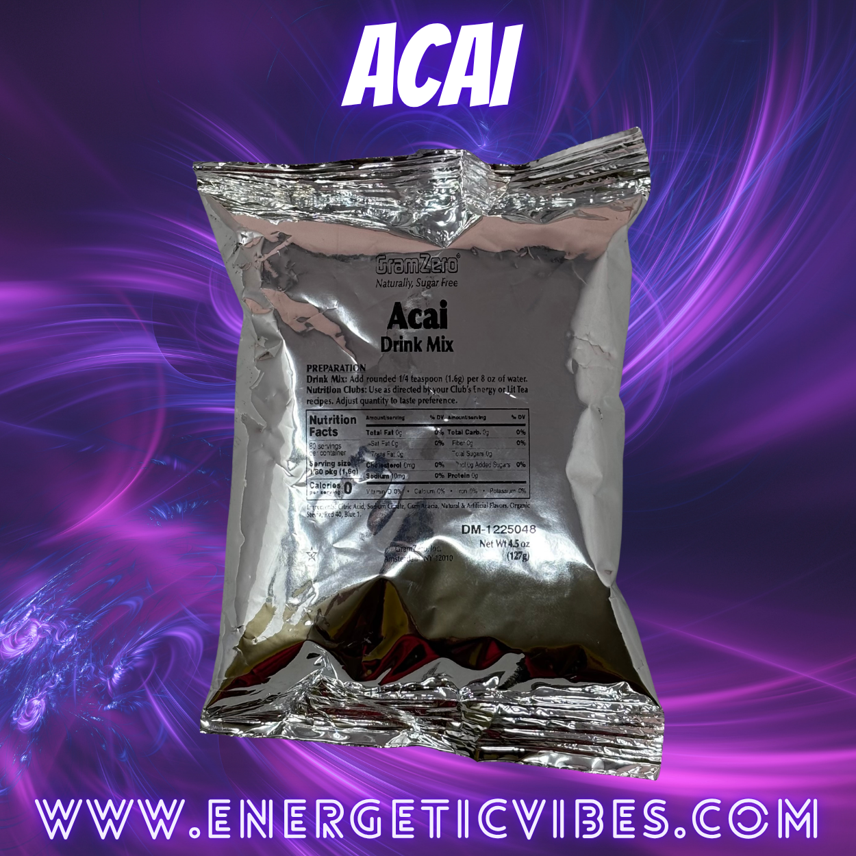 ACAI BERRY Sugar Free Beverage Mix 💜 Aspartame Free Drink Mixes To Flavor Loaded Teas 🥤 Water Flavoring Powder 💧